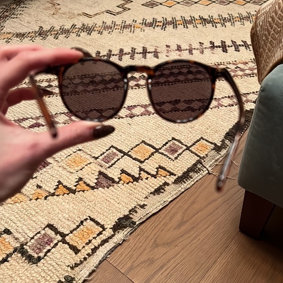 Tortoise Brown Green Reflective Lens Round Sunglasses - Picture 11 of 17